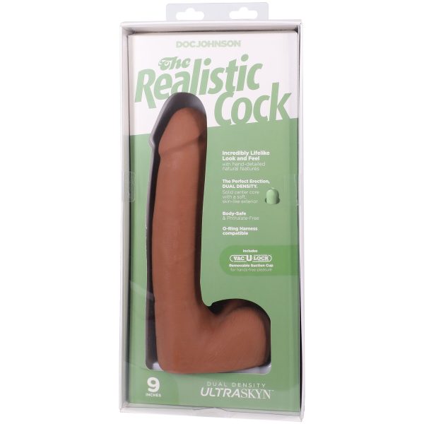 Фаллоимитатор Doc Johnson The Realistic Cock ULTRASKYN - 9 Inch with Balls Caramel