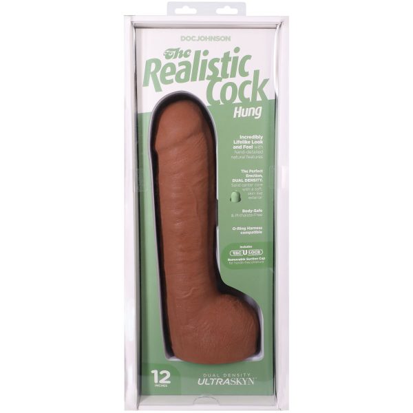 Фаллоимитатор Doc Johnson The Realistic Cock ULTRASKYN - 12 Inch Hung with Balls Caramel