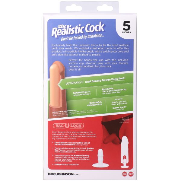 Фаллоимитатор Doc Johnson The Realistic Cock ULTRASKYN - 5 Inch Vanilla