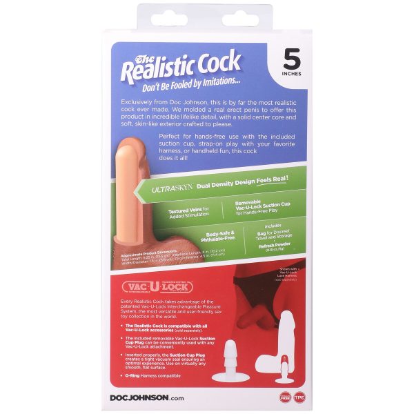 Фаллоимитатор Doc Johnson The Realistic Cock ULTRASKYN - 5 Inch with Balls Chocolate