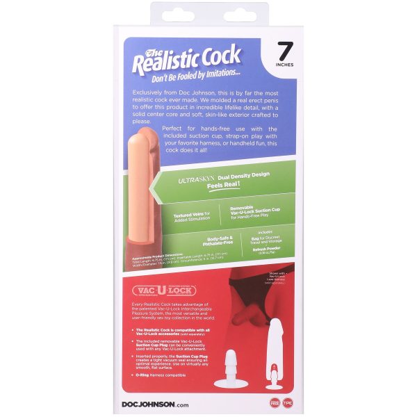 Фаллоимитатор Doc Johnson The Realistic Cock ULTRASKYN - 7 Inch Chocolate