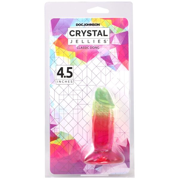Фаллоимитатор Doc Johnson Crystal Jellies - 4.5 Inch Classic Dong - Rainbow