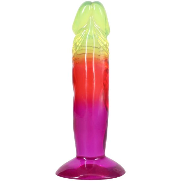 Фаллоимитатор Doc Johnson Crystal Jellies - 6.5 Inch Classic Dong - Rainbow