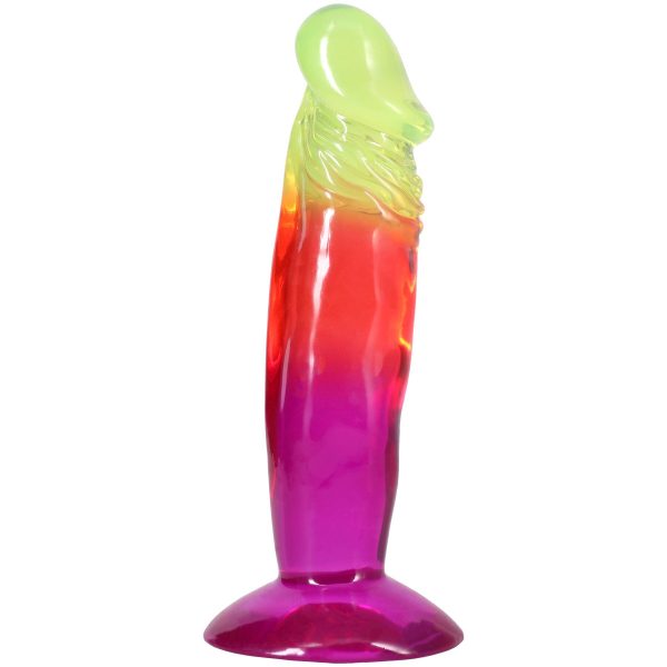 Фаллоимитатор Doc Johnson Crystal Jellies - 6.5 Inch Classic Dong - Rainbow