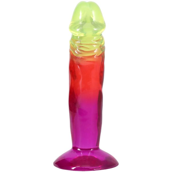 Фаллоимитатор Doc Johnson Crystal Jellies - 6.5 Inch Classic Dong - Rainbow