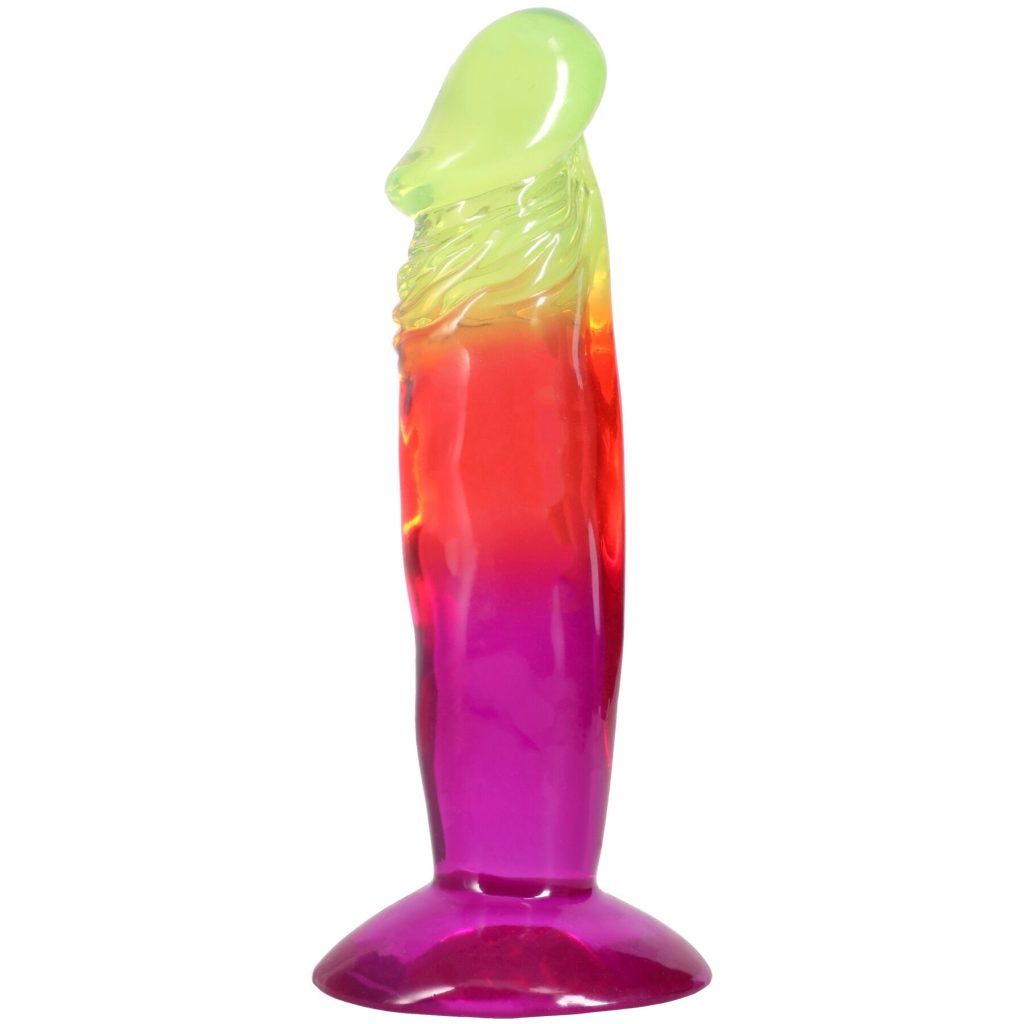 Фаллоимитатор Doc Johnson Crystal Jellies - 6.5 Inch Classic Dong - Rainbow