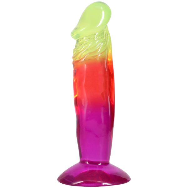 Фаллоимитатор Doc Johnson Crystal Jellies - 6.5 Inch Classic Dong - Rainbow