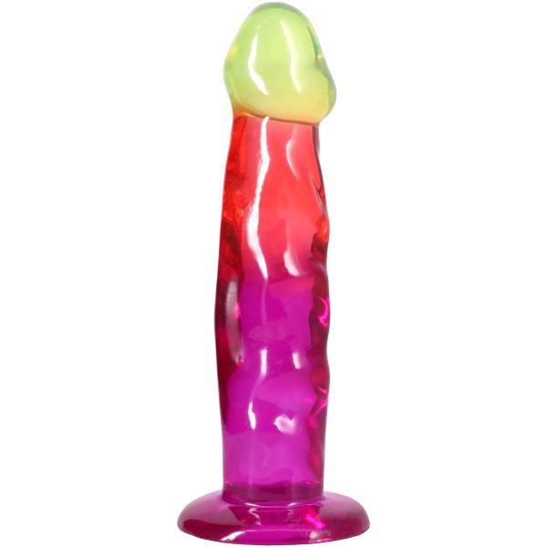Фаллоимитатор Doc Johnson Crystal Jellies - 7.5 Inch Classic Dong - Rainbow