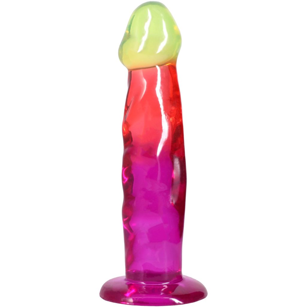 Фаллоимитатор Doc Johnson Crystal Jellies - 7.5 Inch Classic Dong - Rainbow