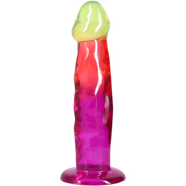 Фаллоимитатор Doc Johnson Crystal Jellies - 7.5 Inch Classic Dong - Rainbow