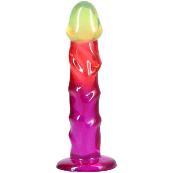 Фаллоимитатор Doc Johnson Crystal Jellies - 7.5 Inch Classic Dong - Rainbow