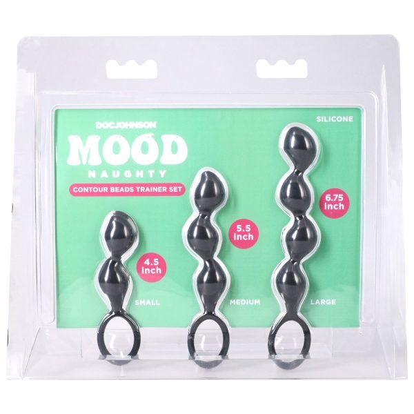 Набор анальных игрушек Doc Johnson Mood Naughty Contour Beads Trainer Set