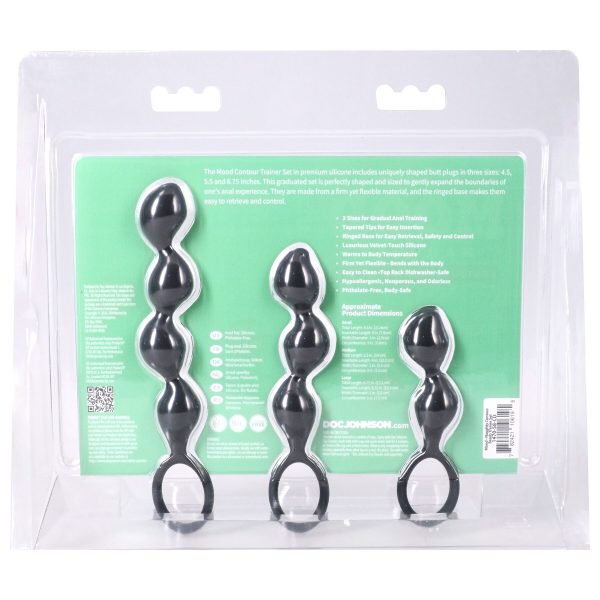 Набор анальных игрушек Doc Johnson Mood Naughty Contour Beads Trainer Set