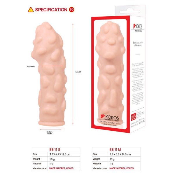 Насадка на член Kokos Extreme Sleeve ES.11 размер утолщающая, стимулирующий рельеф