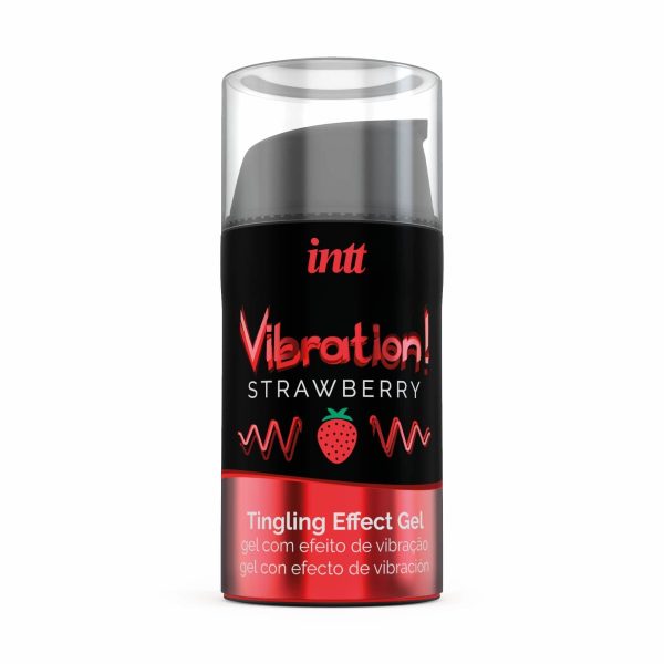 Рідкий вібратор Intt Vibration Strawberry (15 мл) (м'яте паковання!!!)