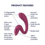 Вагінально-кліторальний вібратор Satisfyer G for Goddess 3 Wine 2 мотори