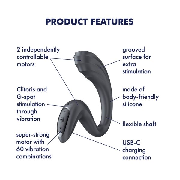 Вагінально-кліторальний вібратор Satisfyer G for Goddess 3 Dark 2 мотори