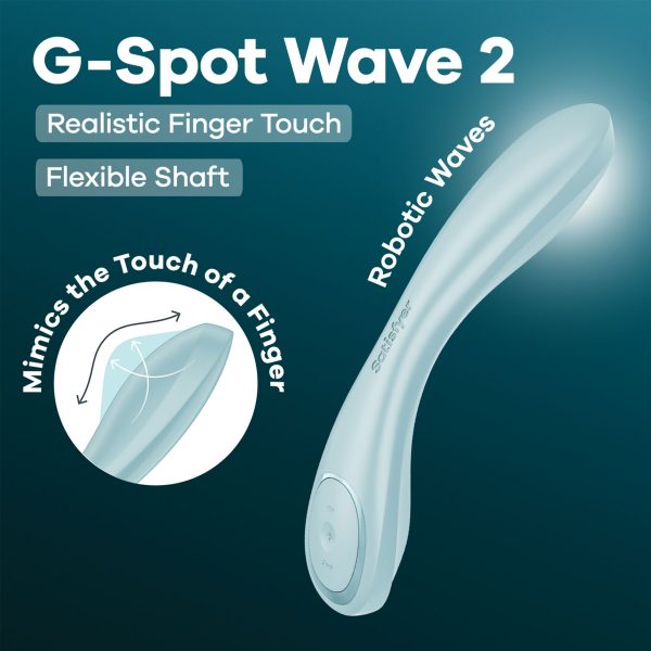 Вібратор Satisfyer G-Spot Wave 2 Ice імітує доторкання пальця