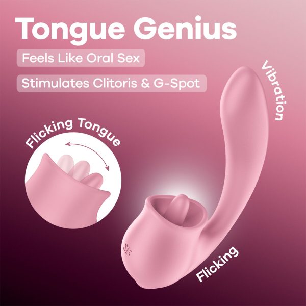 Вагінально-кліторальний вібратор Satisfyer Tongue Genius з язичком