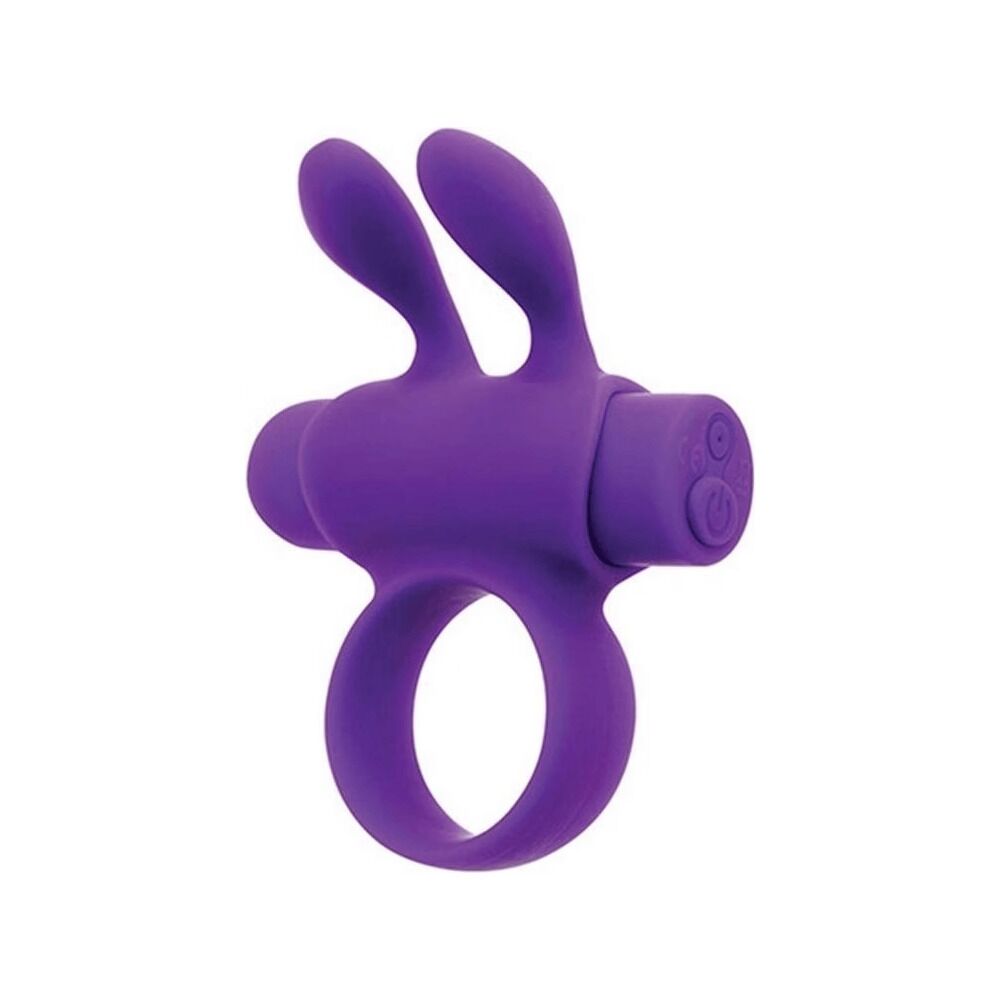 Ерекційне віброкільце Pleasures Premium Rabbit Ring фіолетове, зі знімною віброкулею та вушками