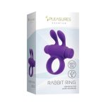 Эрекционное виброкольцо Pleasures Premium Rabbit Ring фиолетовое, со съемной вибропулей и ушками