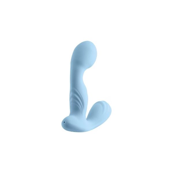 Вибромассажер простаты Pleasures Premium FUZZY, бирюзовый, с рельефом, 10 режимов вибрации