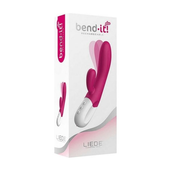 Вібратор-кролик Liebe Bend It Plus Rechargeable Cerise, гнучкий, 2 мотори, 10 режимів
