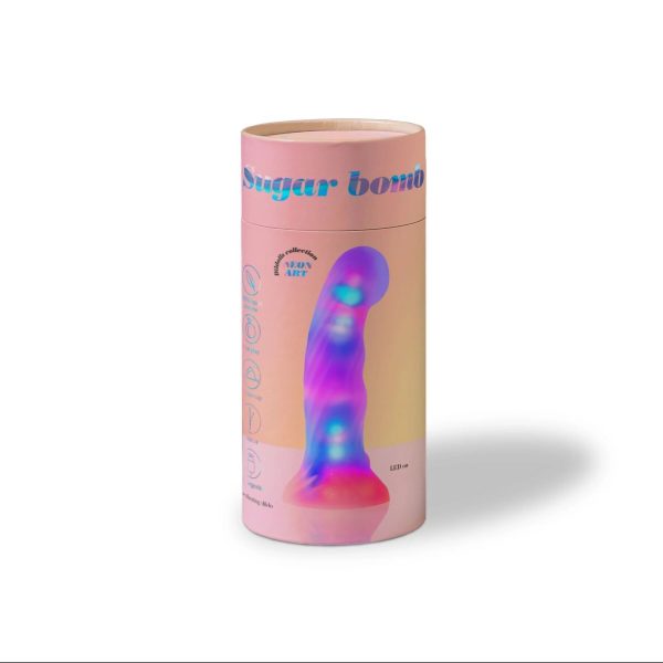 Светящийся дилдо Love To Love - SUGAR BOMB, 39 режимов подсветки, гнется, перезаряжаемый