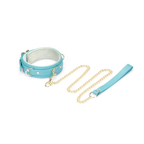 Нашийник з повідцем Liebe Seele Lamb Leather Collar with Velvet Lining