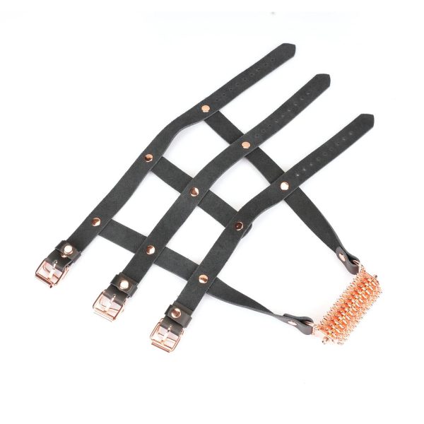 Шкіряна портупея для гомілкостопу зі шпорамиLiebe Seele Leather High Heel Ankle Harness