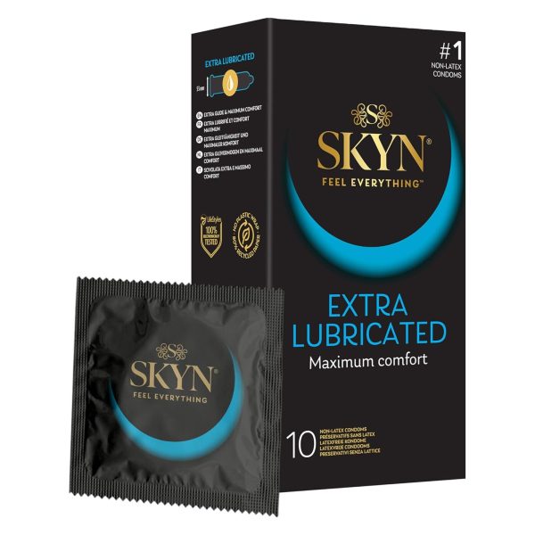 Безлатексні преміум-презервативи SKYN Extra Lubricated 10 шт, на 40 % більше змазки